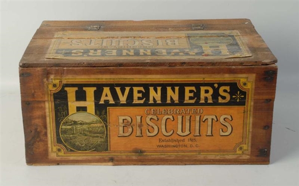 HAVENNERS BISCUITS WOOD CRATE.                    