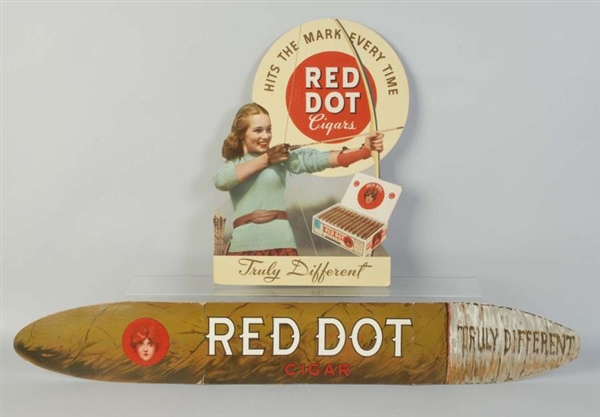 LOT OF 2: RED DOT CIGAR ADVERTISING PIECES.       