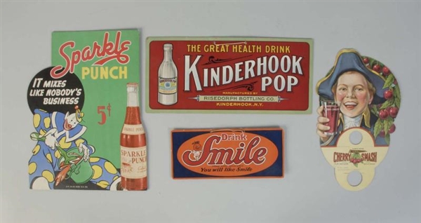 LOT OF 4: MISCELLANEOUS SODA ADVERTISING PIECES.  
