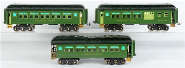 LOT OF 3: LIONEL NEW YORK CENTRAL PASSENGER CARS. 