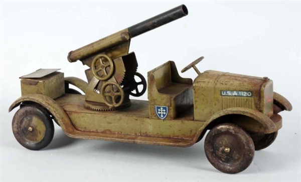 PRESSED STEEL SONNY US ARMY CANNON TRUCK.         
