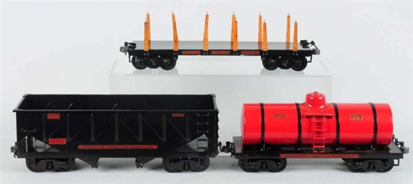 LOT OF 3: CONTEMPORARY BUDDY L FREIGHT CARS.      