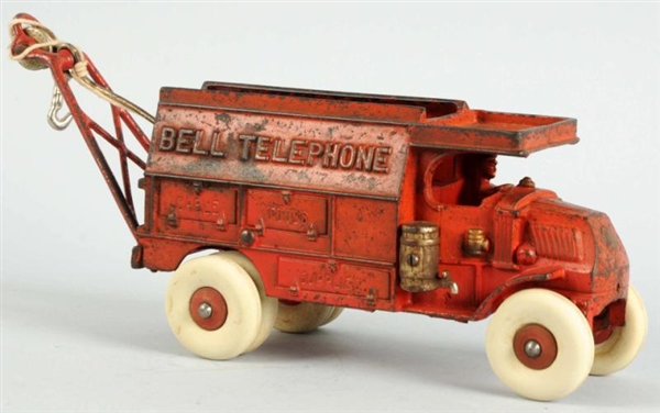 CAST IRON HUBLEY BELL TELEPHONE TRUCK.            