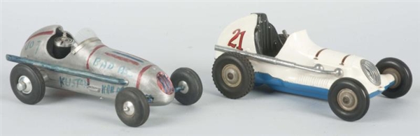 LOT OF 2: THIMBLE DROME & OTHER TOY RACECARS.     