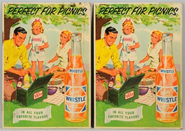 LOT OF 2: WHISTLE "PERFECT FOR PICNICS" SIGNS.    