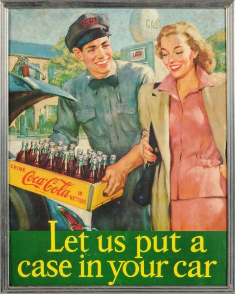 1950S CARDBOARD COCA-COLA SIGN.                   