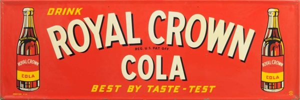 1952 EMBOSSED TIN RC SIGN.                        