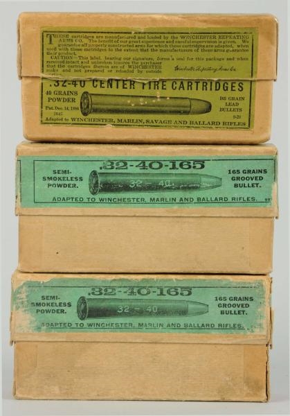 LOT OF 3: BOXES OF 20 .32-40-165 PETERS.          