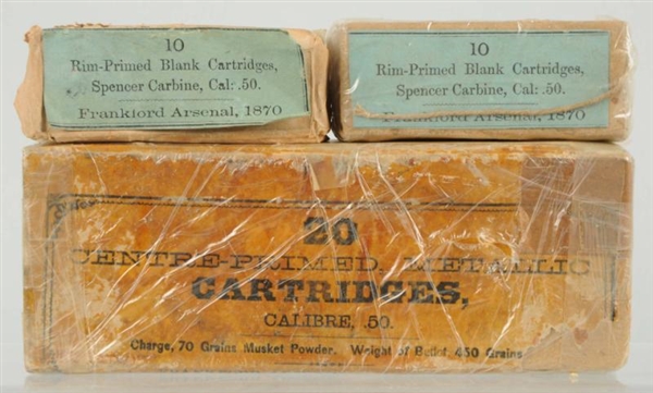 LOT OF 3: BOXES OF .50 CALIBER.                   