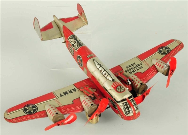 MARX TIN LITHO WIND-UP FLYING FORTRESS ARMY PLANE 