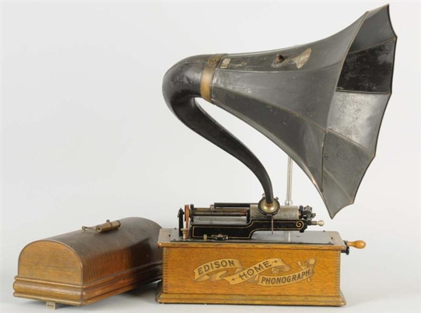 EDISON HOME PHONOGRAPH WITH HORN.                 