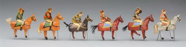 LOT OF 6: HORSES WITH RIDERS.                     