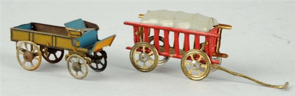 LOT OF 2: GERMAN TIN LITHO BACK ENDS PENNY TOYS.  