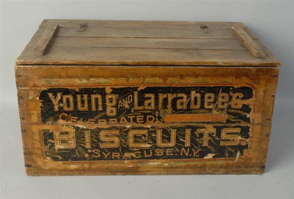 WOOD YOUNG & LARABEE BISCUIT CRATE.               