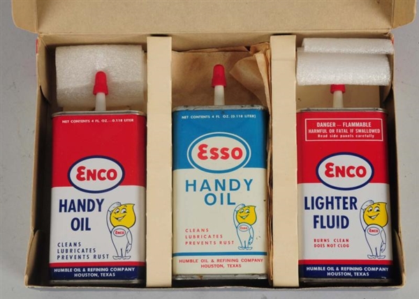 ESSO OIL CANS BOXED SET.                          