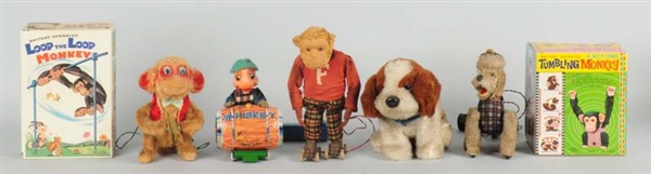 LOT OF 7: BATTERY OPERATED ANIMAL  TOYS.          
