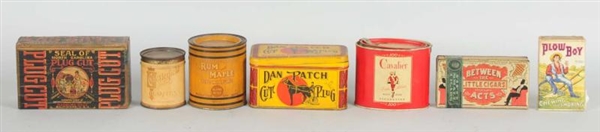LOT OF 7: TOBACCO PACKAGES & TINS.                