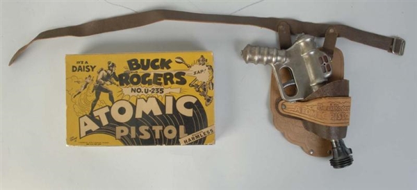 BUCK ROGERS ATOMIC PISTOL WITH HOLSTER IN BOX.    