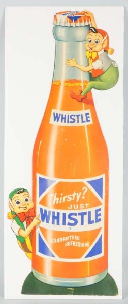 1951 WHISTLE CARDBOARD CUTOUT BOTTLE SIGN.        