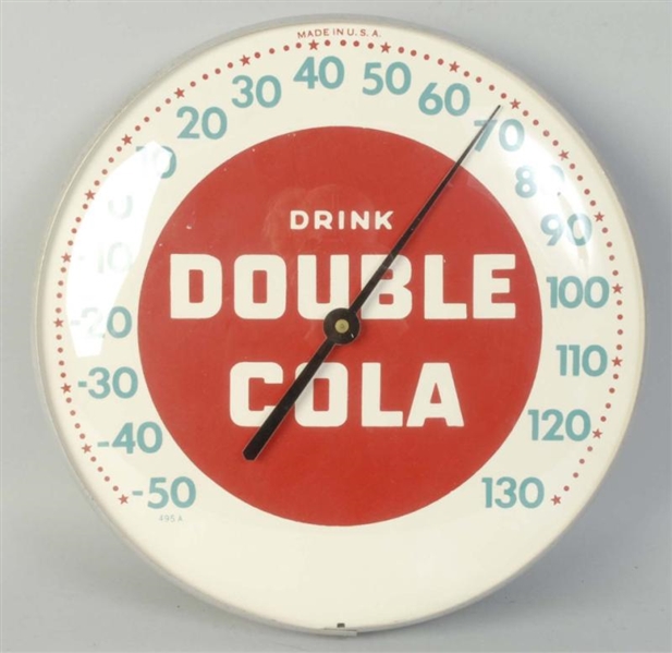 DOUBLE COLA CLOCK THERMOMETER.                    