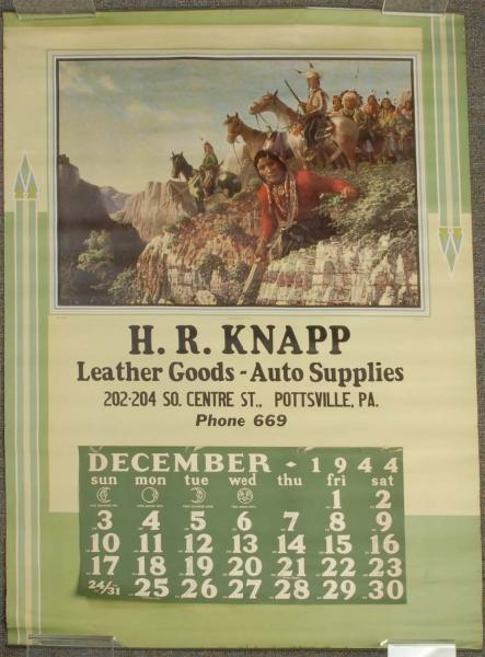 LARGE H.R. KNAPP CALENDAR.                        