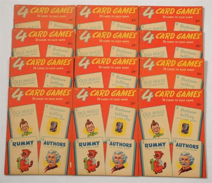 LOT OF 12: SAMUEL LOWE CARD GAME PUNCH-OUT BOOKS. 