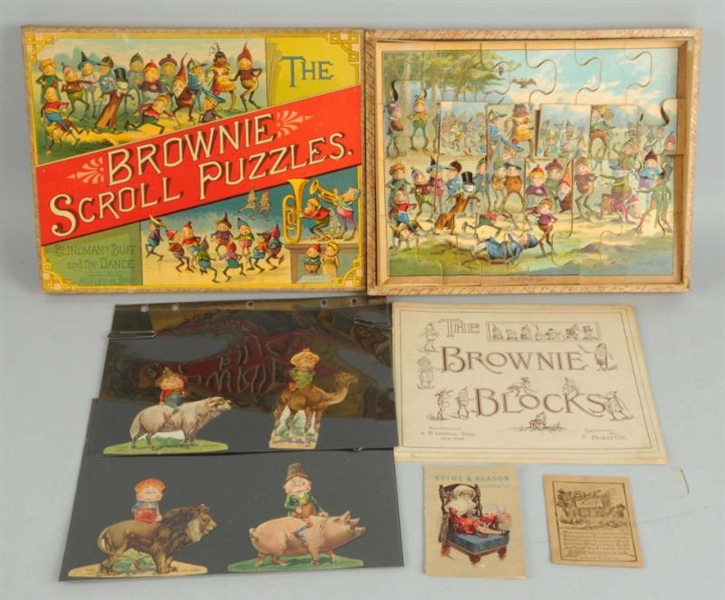 BROWNIE SCROLL PUZZLES & FIGURES.                 
