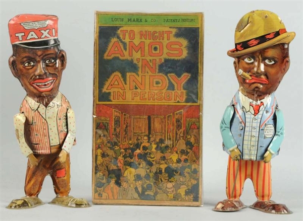 PAIR OF MARX TIN LITHO WIND-UP AMOS & ANDY WALTER 