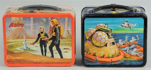LOT OF 2: TIN LITHO SPACE THEMED LUNCHBOXES.      