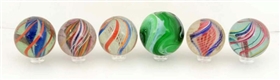 LOT OF 6: LARGE MARBLES.                          