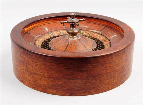 SMALL WOODEN CARNIVAL TRAVELING ROULETTE WHEEL.   