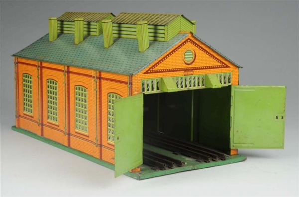 ENGLISH TIN LITHO HORNBY TRAIN FREIGHT SHED.      