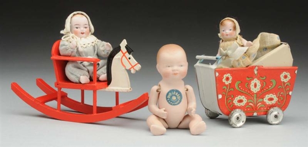 LOT OF GERMAN ALL-BISQUE BABY DOLLS.              
