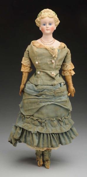 ELEGANT EARLY BISQUE LADY DOLL.                   