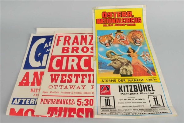 LOT OF 7: CIRCUS POSTERS.                         