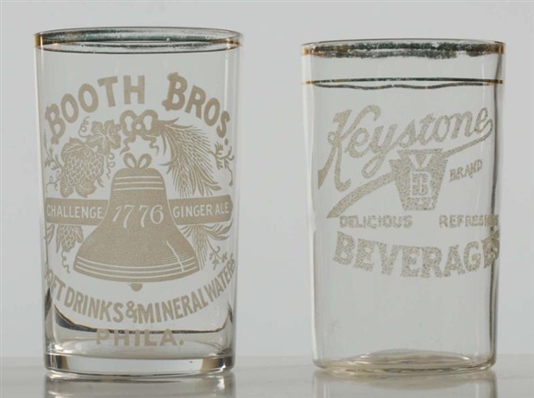 LOT OF 2: 1905 SODA GLASSES.                      