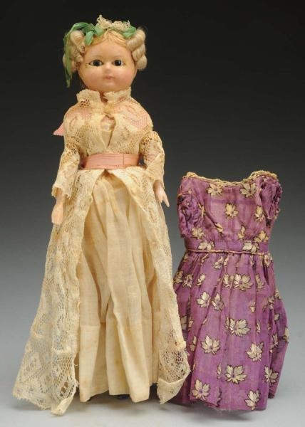 EARLY GERMAN WAX OVER DOLL.                       