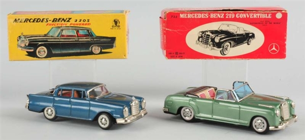 LOT OF 2: JAPANESE TIN FRICTION MERCEDES BENZ TOY 