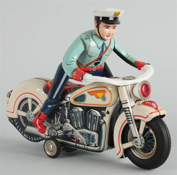 JAPANESE TIN LITHO POLICEMAN MOTORCYCLE           