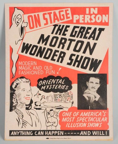 THE GREAT MORTON MAGIC SHOW POSTER.               