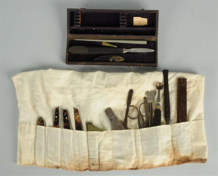 CIVIL WAR SURGICAL KNIFE & OTHER ITEMS.           