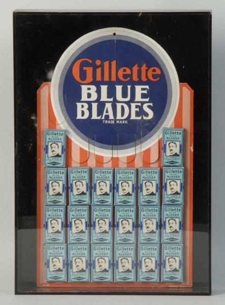 GILLETTE BLUE BLADES COUNTERTOP DISPLAY.          