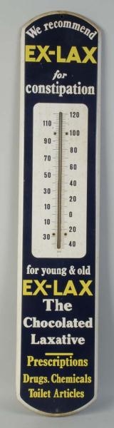 EX-LAX TIN ADVERTISING THERMOMETER.               