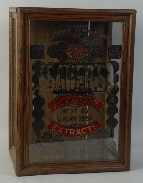 EARLY SAUERS FLAVORING EXTRACT DISPLAY CASE.      