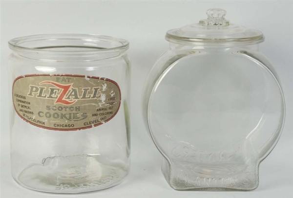LOT OF 2: GLASS COUNTERTOP DISPLAY JARS.          