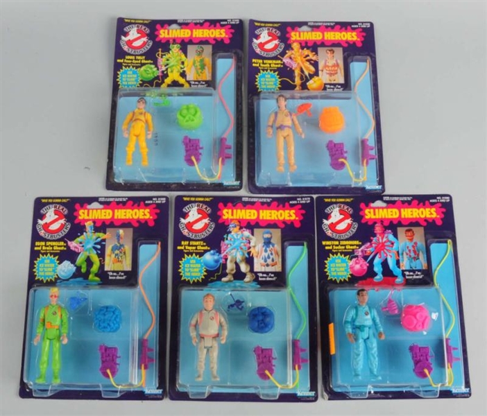 LOT OF 5: THE REAL GHOSTBUSTERS SLIMED HEROES.    