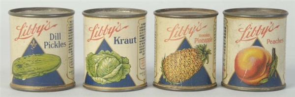 LOT OF 4: SMALL LIBBYS FRUIT CANS.               