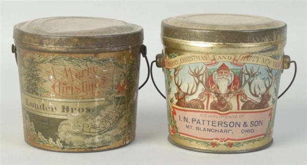 LOT OF 2: CHRISTMAS CANDY PAILS.                  