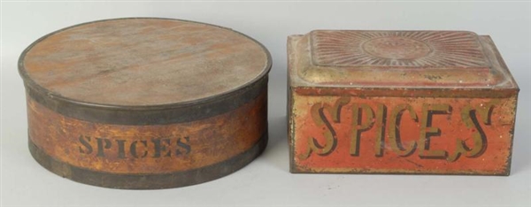 TWO VERY EARLY SPICE BOXES.                       