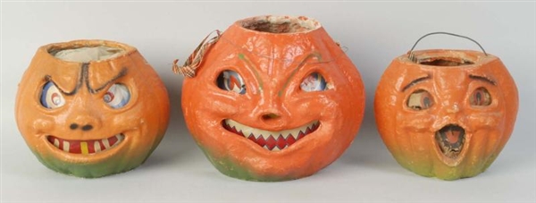 LOT OF 3: HALLOWEEN JACK-O-LANTERN.               